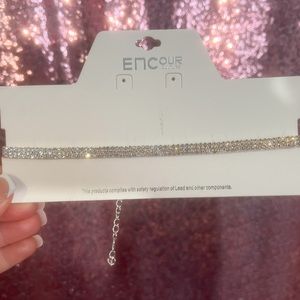 Rhinestone choker necklace
